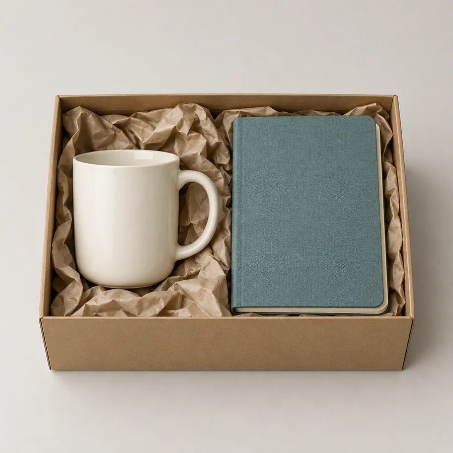 Uphaar Box Ceramic Mug & Notebook Gift Set