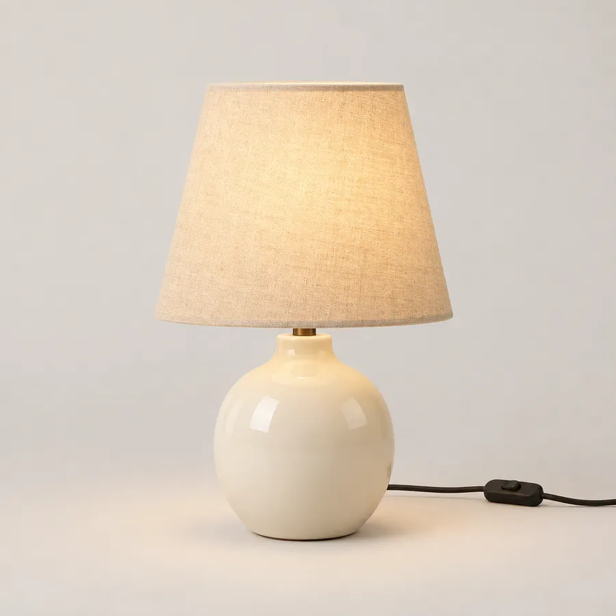Kansa & Co Ceramic Bedside Table Lamp, Warm White