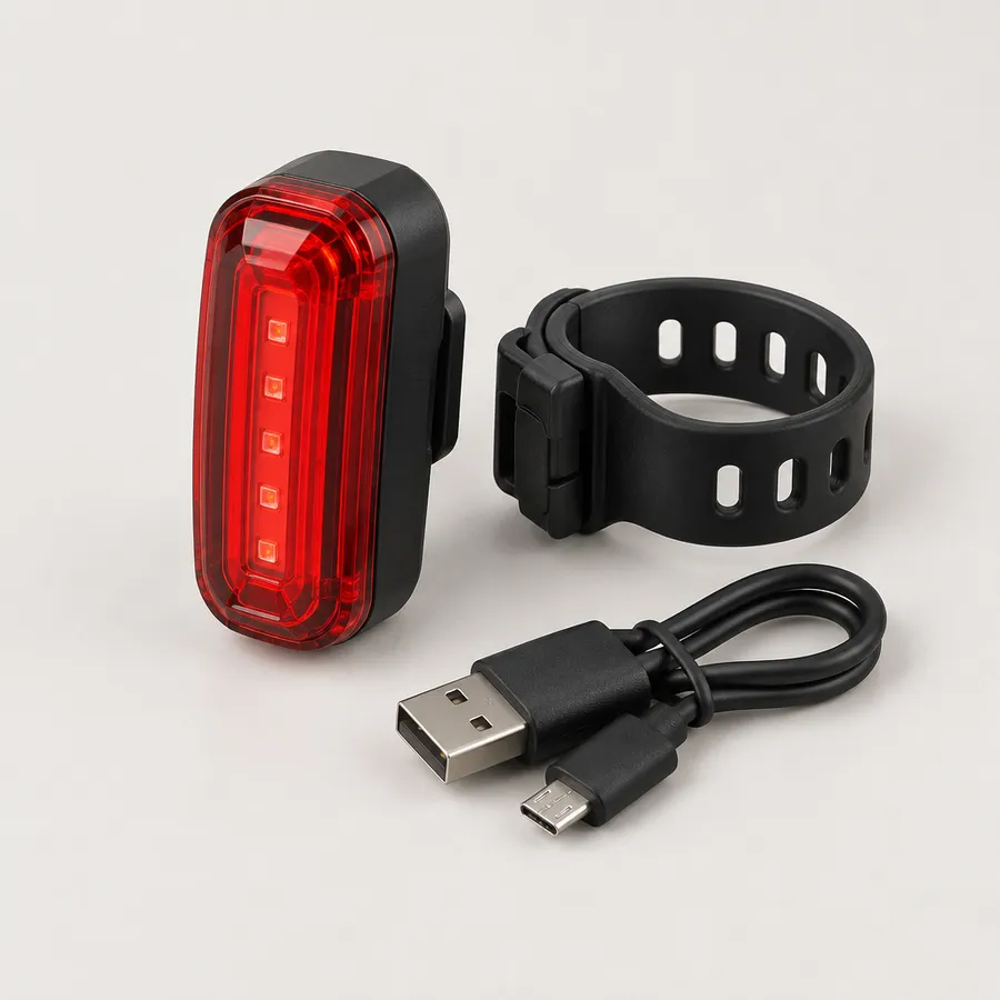 Strikora Sports USB Rechargeable Rear Bike Light, 200 mAh